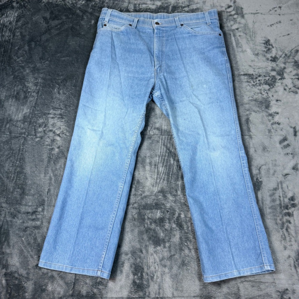 Vintage Levis 517 Orange Tab Jeans Mens 38x29 Light Wash Bootcut Made in USA - Picture 2 of 11
